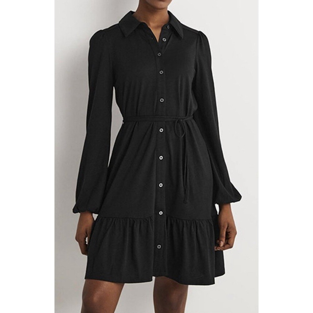 Boden Black Shirt Dress Size 8 Tiered
